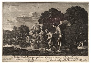 Tobias and the Angel. State 2 by Wenceslaus Hollar